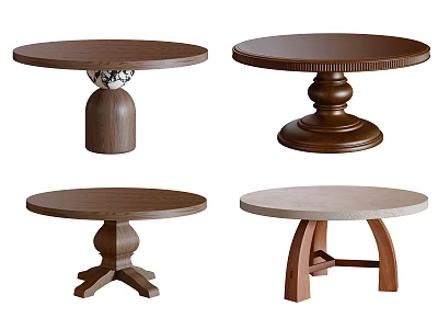 Quiet dining table wooden table 3d model