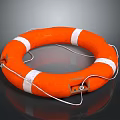 Essential Orange Lifebuoy Featuring White Stripes And Secure Rope For Daily Safety