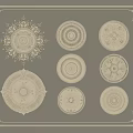 French plaster carved lamp panel plaster lines 3d model