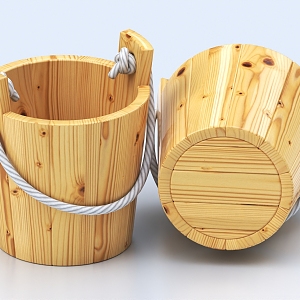 Wooden Bucket Wooden Bucket 3d model