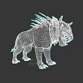 Fierce Mythical Demon Hound With Spiked Collar Fiery Red Eyes And Sharp Fangs