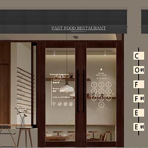 Glass Door Stickers Cafe Glass Stickers Window Stickers Internet Celebrous Window Stickers Milk Tea Shop Stickers Sweet Shop Stickers 3d model