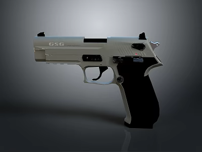 GSG Pistol In Cream And Black Color With Modern Design And Sleek Profile 3d model