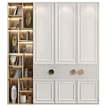 Modern White Wardrobe With Panel Doors Gold Round Handles And Storage Shelves