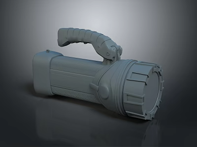 Handheld Flashlight With Textured Grip Handle And Sturdy Durable Practical Design 3d model