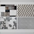 Square Rugs With Various Patterns Including Herringbone Geometric And Patchwork For Modern Home Decor 3d model