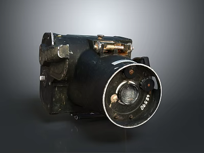 Durable Black Electronic Electrical Motor With Metal Casing And Circular Design 3d model