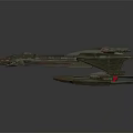 Futuristic Cosmic Spaceship Detailed Design With Aerodynamic Exterior And Green Accents