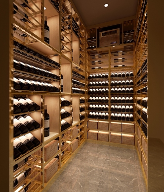 Modern Wine Cellar Stainless Steel Red Wine Cellar Cold Storage Room Constant Temperature Room Constant Temperature Cabinet Display Cabinet Cold Storage Cabinet Red Wine Cellar 3d model