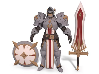Modern Warrior Knight Game Character Anime Character Cartoon Character 3d model