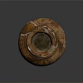 Ancient Pottery Sculpture with Intricate Carving Painted Patterns and Fragmented Design