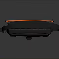 Stylish Black Shoulder Bag With Adjustable Strap And Orange Decorative Cord