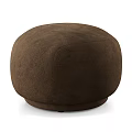 Elegant Round Fabric Sofa Poufs Available in Grey Beige and Brown Tones