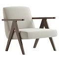 Modern Minimalist Accent Chair With Upholstered Fabric Seat And Wooden Angled Legs