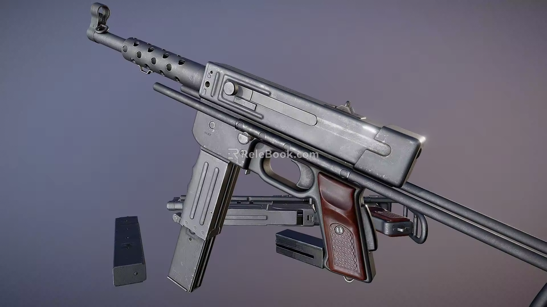MAT49 submachine gun 3d model