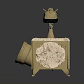 Vintage Classic Telephone Design With Rotary Dial Brass Accents And Marble Base