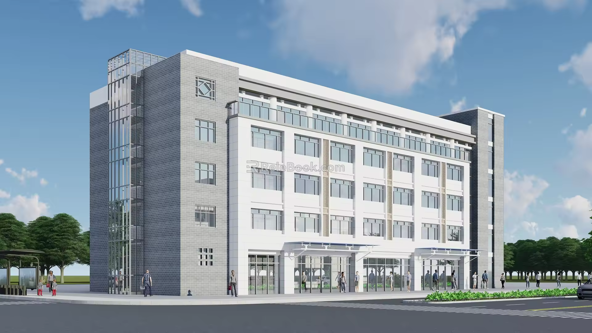 Modern Multi-storey Office Building Industrial Park Office Building Comprehensive Office Building 3d model