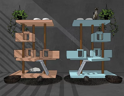 Modern Cat Climbing Frame Pet House 3d model Modern Cat Climbing Frame Pet House 3d model