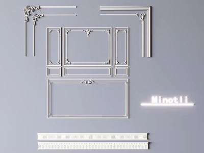 Minetti Decorative Lines And Ornate Borders For Interior Design Elements 3d model