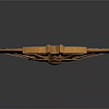 Ancient Golden Shield with Intricate Carvings Detailed Structure as Historical Defensive Weapon