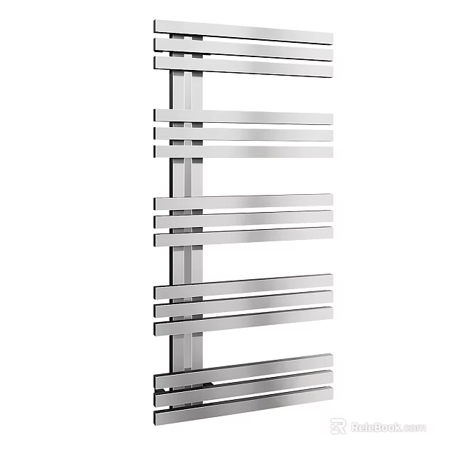 Stainless Steel Bathroom Towel Rack With Multiple Sleek Bars For Daily Wash Use 3d model 
