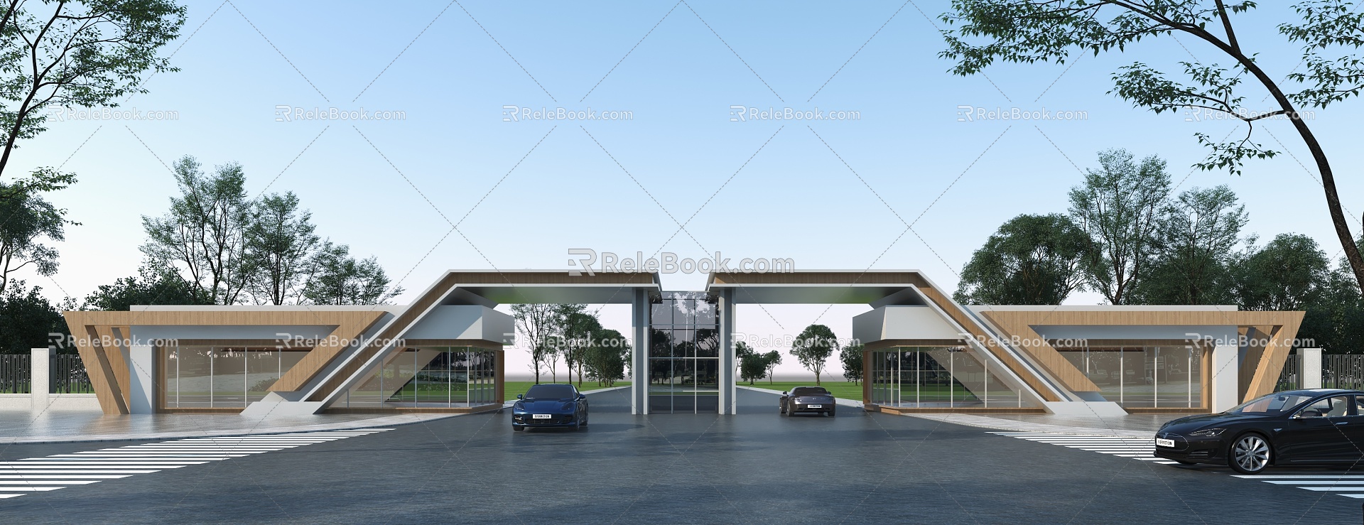 Modern Gate Factory Entrance Gate 3d model