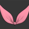Pink Rabbit Ear Hair Accessories With Fabric Bow Knot Fashionable Hair Decor