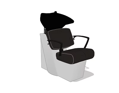 Modern Black and White Massage Chair With Ergonomic Backrest and Armrest Design 3d model
