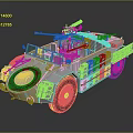 3D Model Of Functional Armored Vehicle With Weapon And Armor