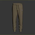 Khaki Casual Jogger Pants With Drawstring Waist And Slim Fit Design