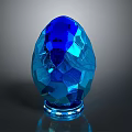 Blue Crystal Egg Shaped Decorative Household Item With Shiny Surface And Elegant Design