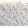 Modern White Textured Stone Background Wall With Irregular Brick Design 3d model
