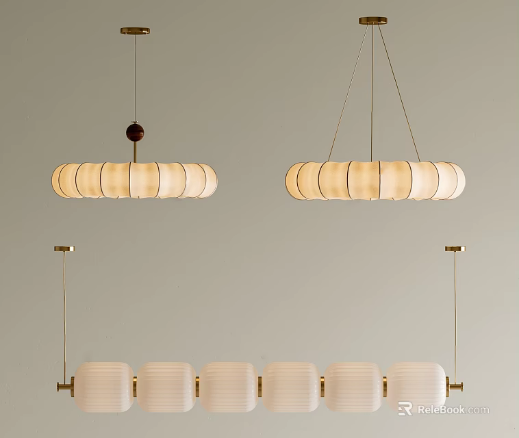 Unique Shaped Pendant Lights With Creative Design Soft Lighting And Metal Frame 3d model