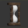 Vintage Wooden Hourglass With Ornate Carved Legs And White Sand Timer