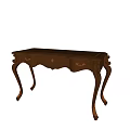 Elegant Classic Wooden Desk With Intricate Carvings And Curved Legs