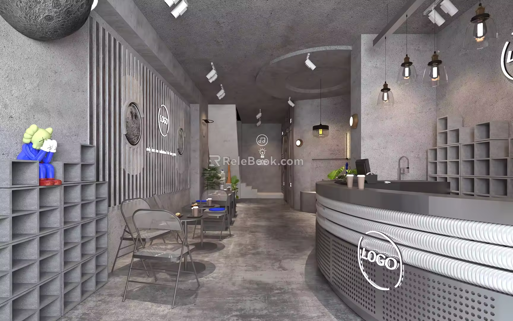 Quiet Milk Tea Shop 3d model