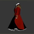 Red Military Style Coat With Gold Epaulets Black Skirt And Bow Tie