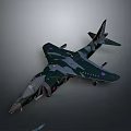 Military Airplane Model With Camouflage Paint And Detailed Wings Tail Markings