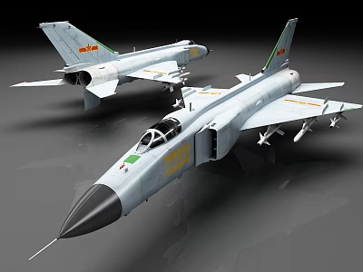Chinese Fighter J-8F Fighter Fighter Fighter Military Aircraft 3d model