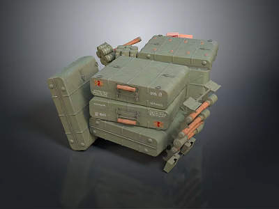 Green Stackable Storage Boxes With Secure Locks And Handles For Household Use 3d model