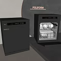 POLIFORM Stainless Steel Dishwashers With Open Door Showing Interior Racks And Dishes Modern