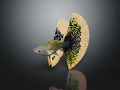 Modern Guppy Fish Blue Guppy Tropical Fish Ornamental Fish 3d model
