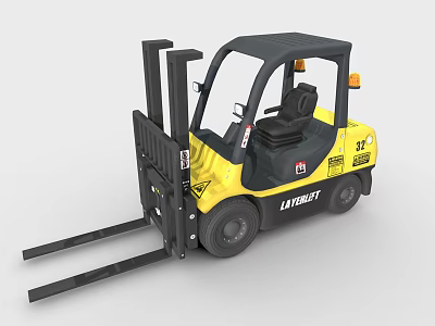 Efficient Industrial Equipment Yellow Black Lithium Forklift for Material Handling Operations 3d model