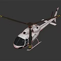 Modern Helicopter With White Body Rotor Blades And Ground Reflection Design
