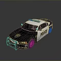 Black and White Police Car With Roof Lights And Front Badge