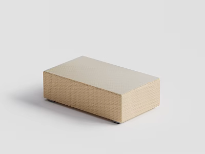 Sleek Rectangular Coffee Table In Beige With Woven Texture And Minimalist Design 3d model