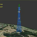 Tall Communication Equipment Tower With Steel Structure And Antenna In Landscape Terrain