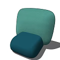 Single Sofa in Two Tone Green Upholstered Fabric with Modern Textured Design 3d model