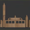Wooden Building Blocks Toy for Children Featuring Castle Structure Arch and Spire Tops