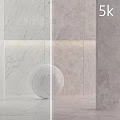 Elegant Textured Marble Construction Components With Various Textured Wall Panels And Decorative Sphere 3d model